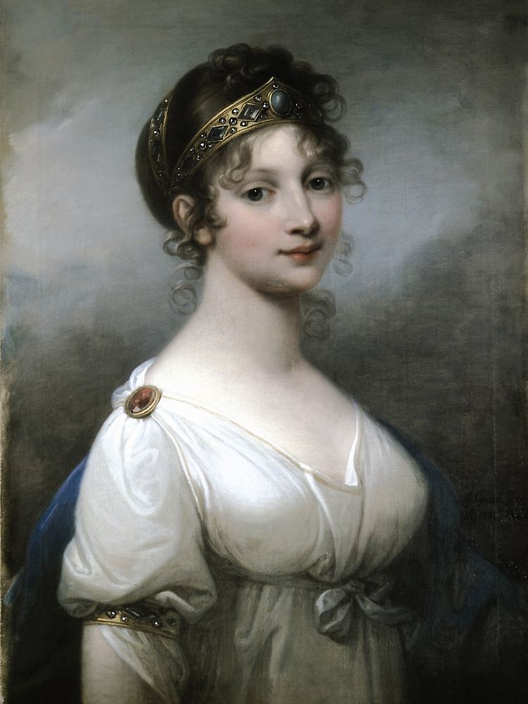 Königin Luise von Preußen (1776-1810) auf einem Ölgemälde von Josef Grassi aus dem Jahr 1802.