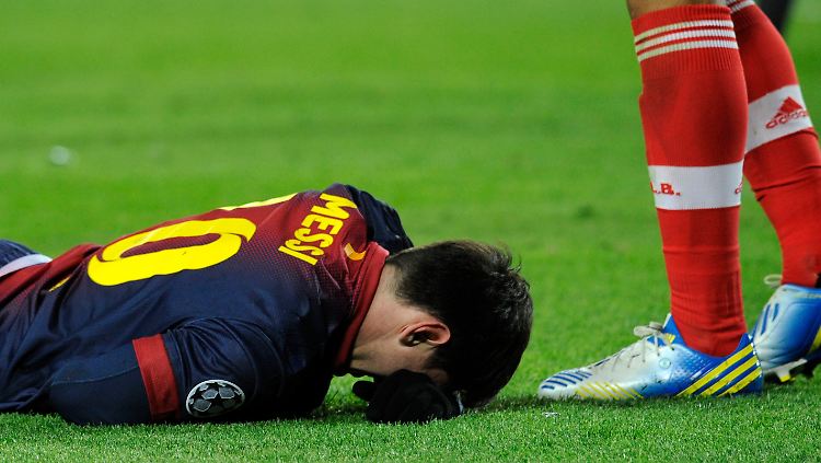 Am Boden: Für Weltfußballer Lionel Messi sind Verletzungen trotz vieler harter Fouls eine Rarität.