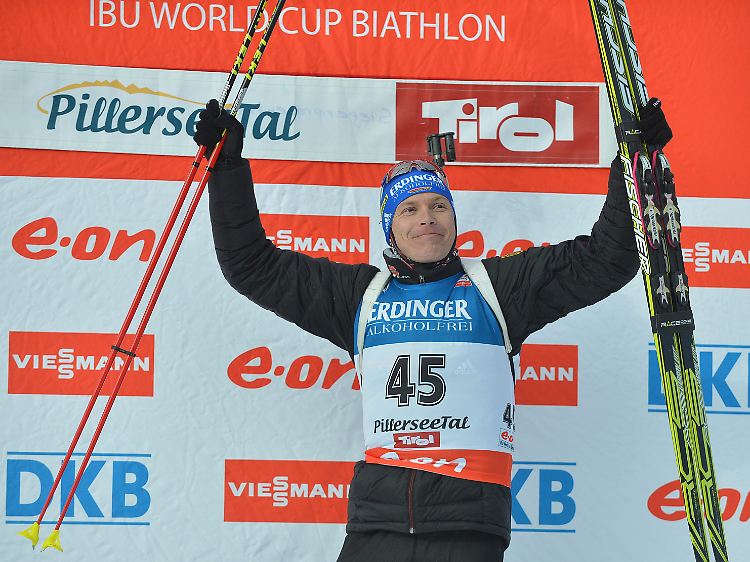 Andreas Birnbacher: So sehen Sieger aus, konkret der erste deutsche Biathlon-Sieger in diesem Winter.