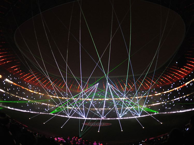 Die Lasershow in der Münchner Arena war ein spektakulärer Schlusspunkt unter die grandiose Hinrunde.