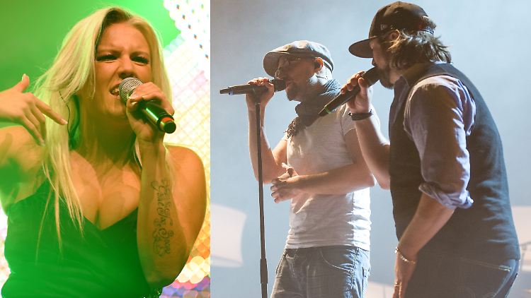 Wollen nach Malmö: Natalie Horler von Cascada und zwei der Söhne Mannheims.