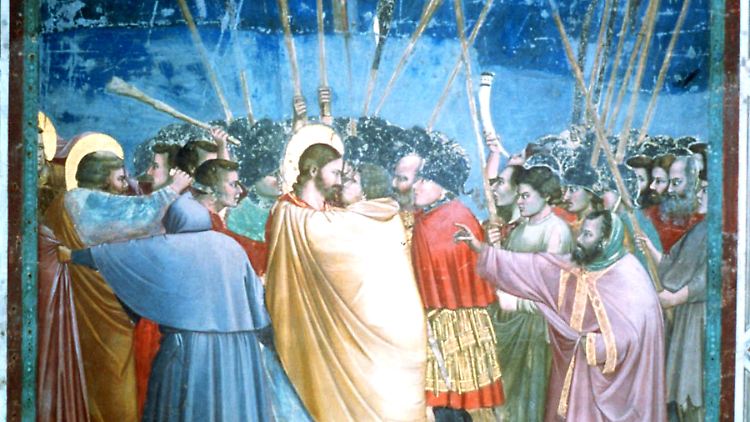 Hat auch keine Angst: Jesus nach dem Kuss von Judas.