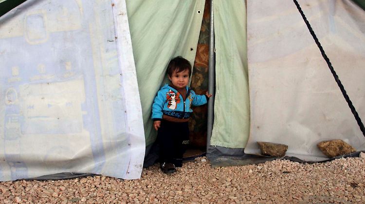 Ein Kind in einem syrischen Flüchtlingscamp im Libanon.