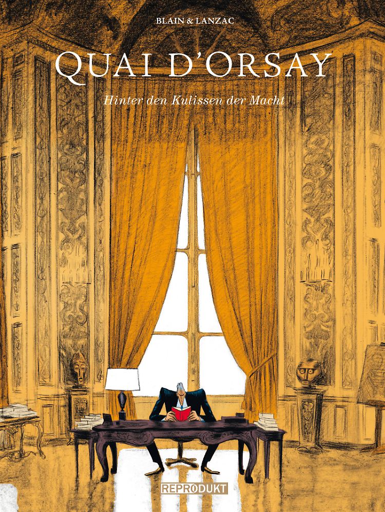 "Quai d'Orsay" ist bei Reprodukt erschienen. Die gebundene Ausgabe im Großformat hat 200 Seiten und kostet 36 Euro (D).