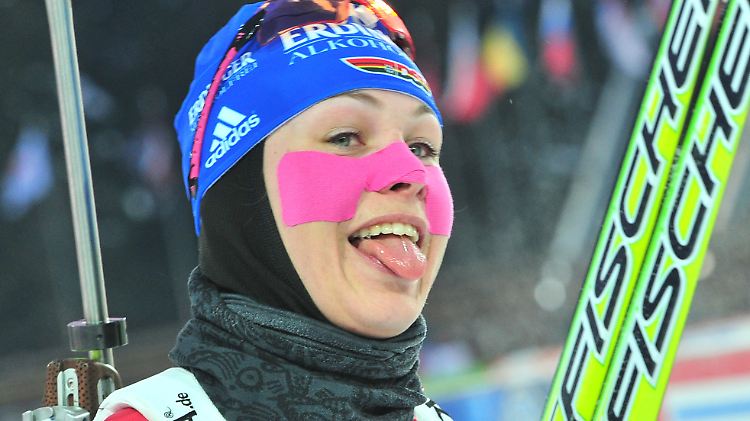 "Das ist absolut klasse und in keinem anderen Biathlon-Stadion möglich": Magdalena Neuner.