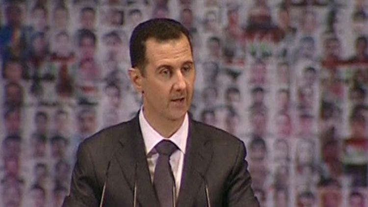 Baschar al-Assad bei seiner ersten öffentlichen Rede seit Monaten.
