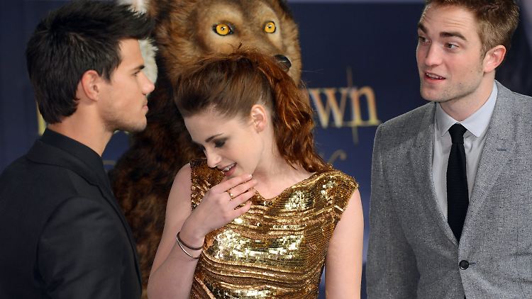 Peinliche Gewinnchancen: Taylor Lautner, Kristen Stewart und Robert Pattinson im November 2012 in Berlin bei der Premiere von "Breaking Dawn - Bis(s) zum Ende der Nacht (Teil 2)".