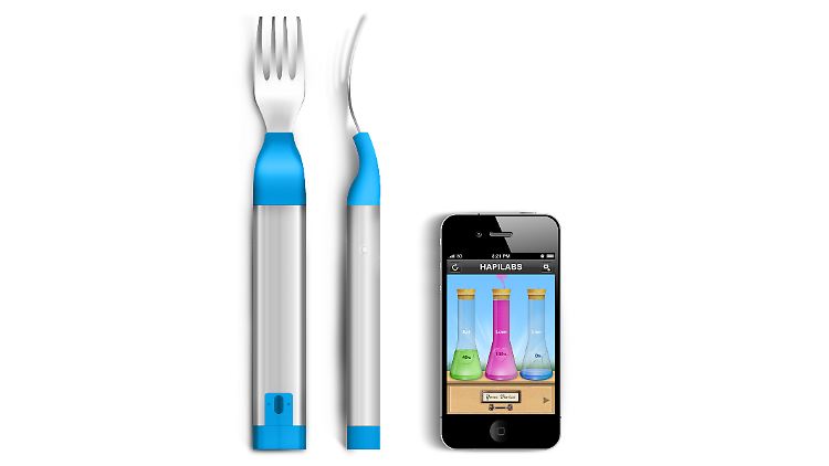 Diese Gabel merkt, wenn sie zu schnell eingesetzt wird: Die "Hapifork".
