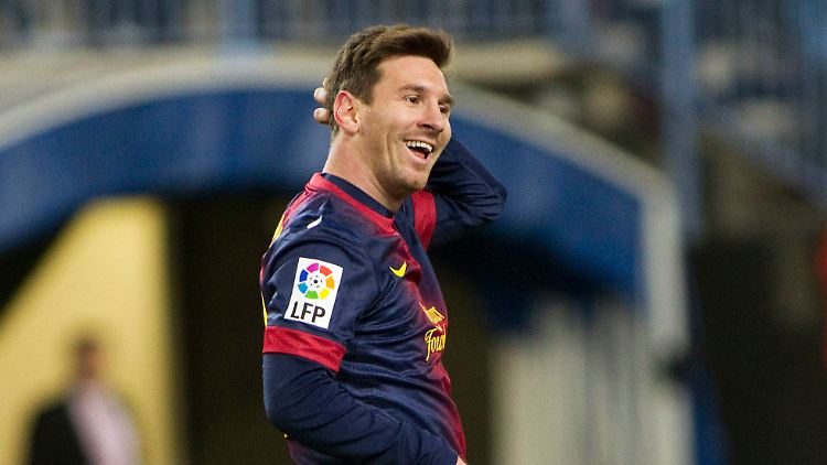 Da lacht er: Lionel Messi, FC Barcelona.