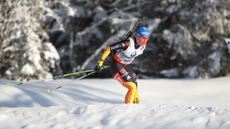 Nadine Horchler war beim Sprint in Antholz die beste deutsche Biathletin.