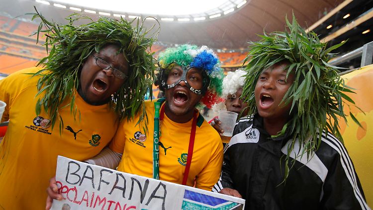 Es wird bunt: Fans in Südafrika. 