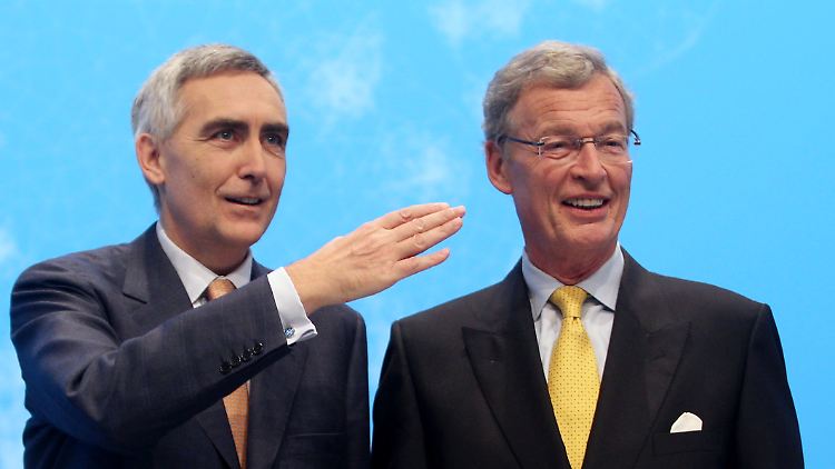 Siemens-Chef Lösche (l.) und Aufsichtsratschef Cromme stehen seit Monaten in der Kritik.