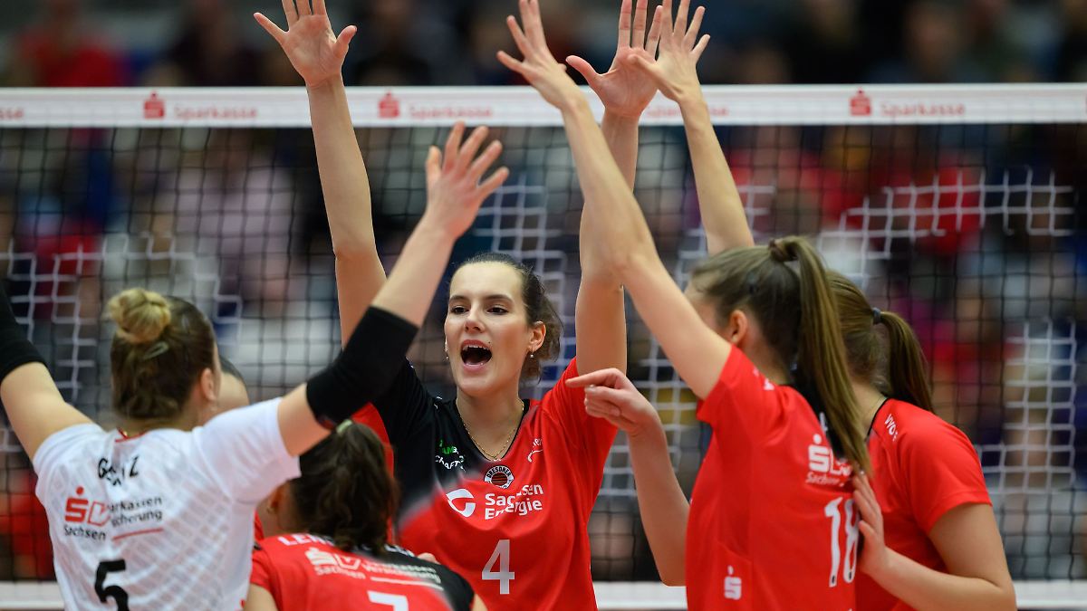 Dresdner Volleyballerinnen überzeugen gegen Aachen