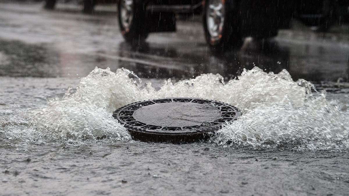 Unwetterfront - Überflutungen nahe Aschaffenburg