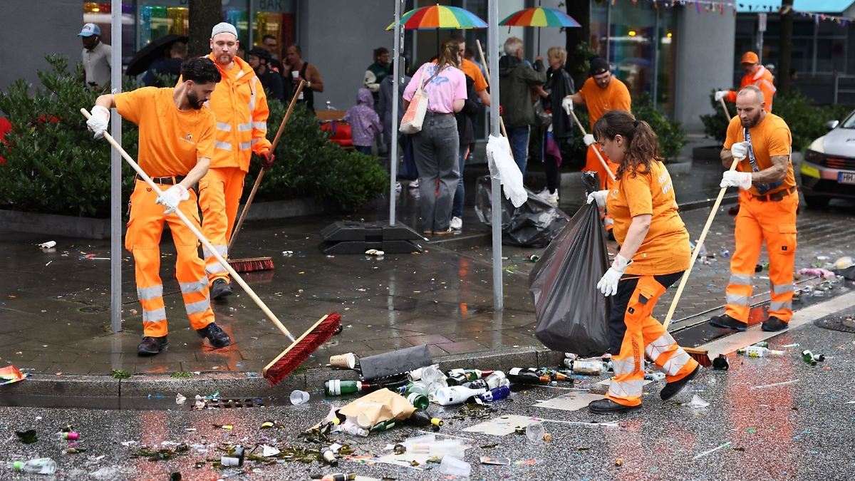 CSD in Hamburg: Stadtreinigung sammelt 24 Tonnen Müll ein