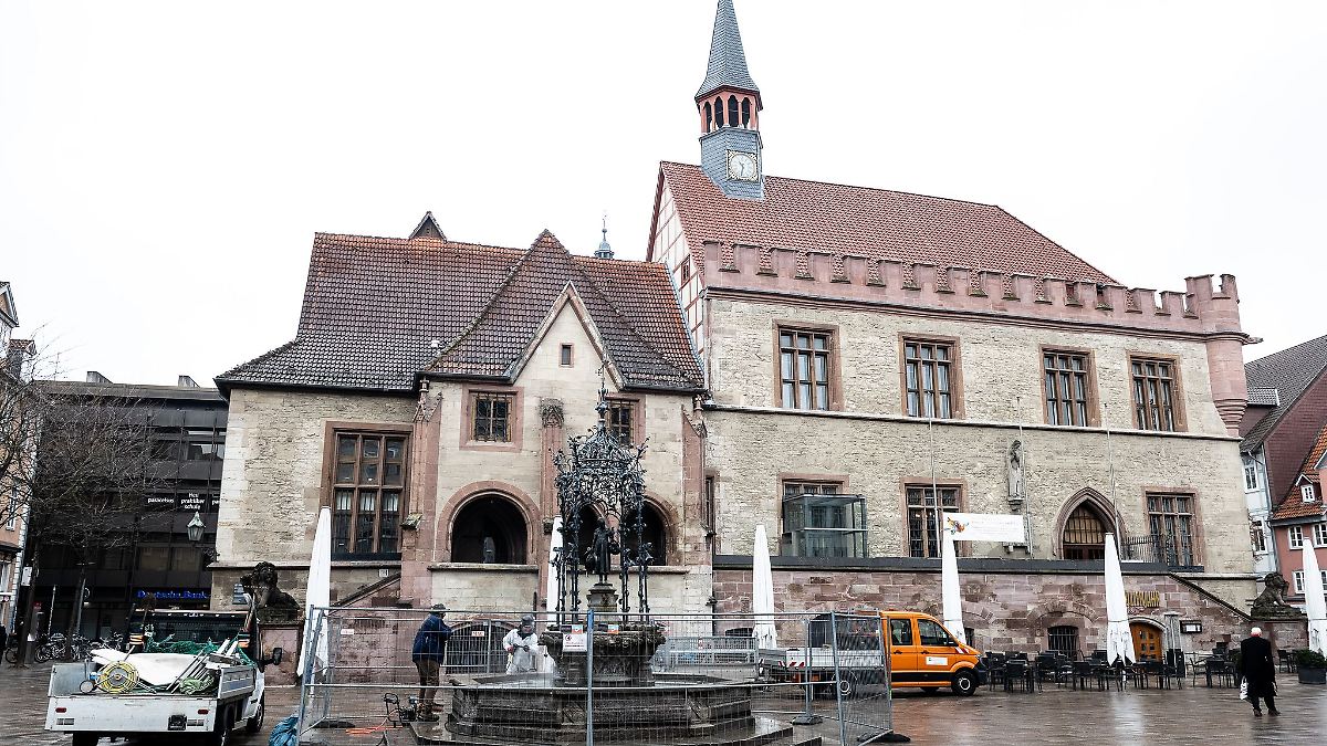 Altes Rathaus in Göttingen von Holzwurm befallen