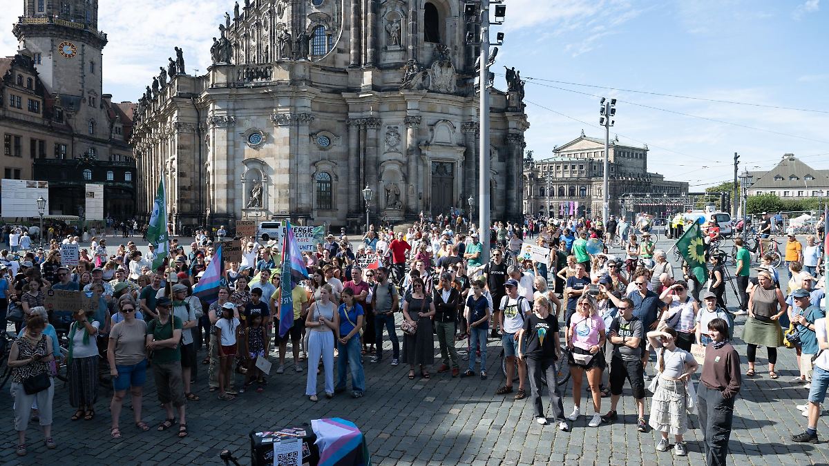 Hunderte demonstrieren in Dresden für Energiewende
