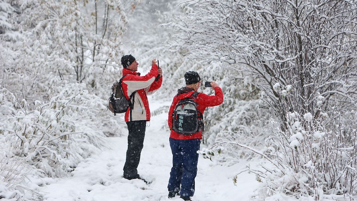 Erste Flocken auf dem Brocken