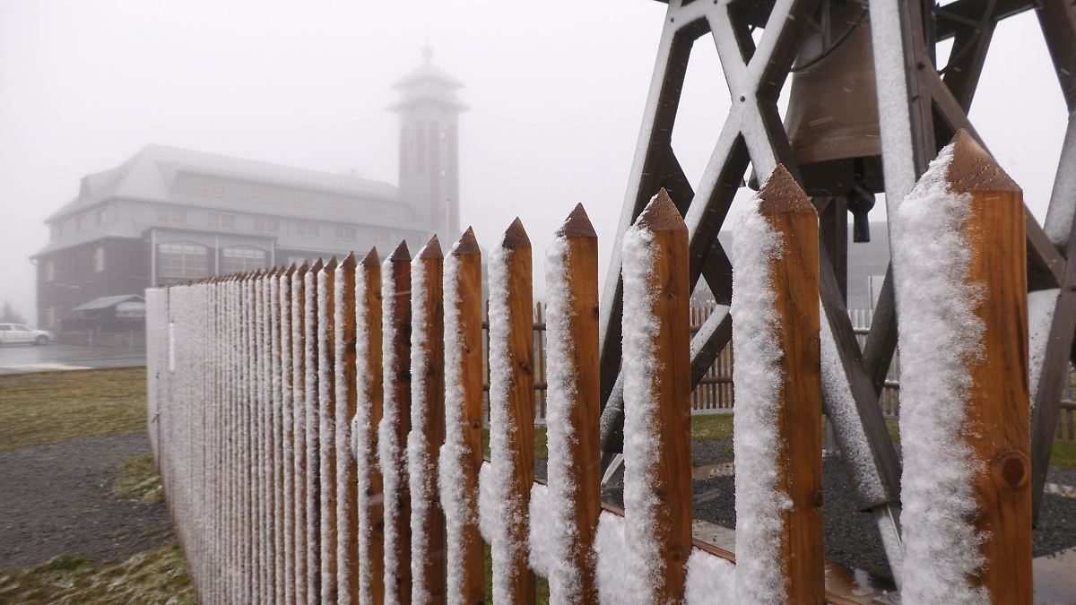 Schneeflocken im Erzgebirge