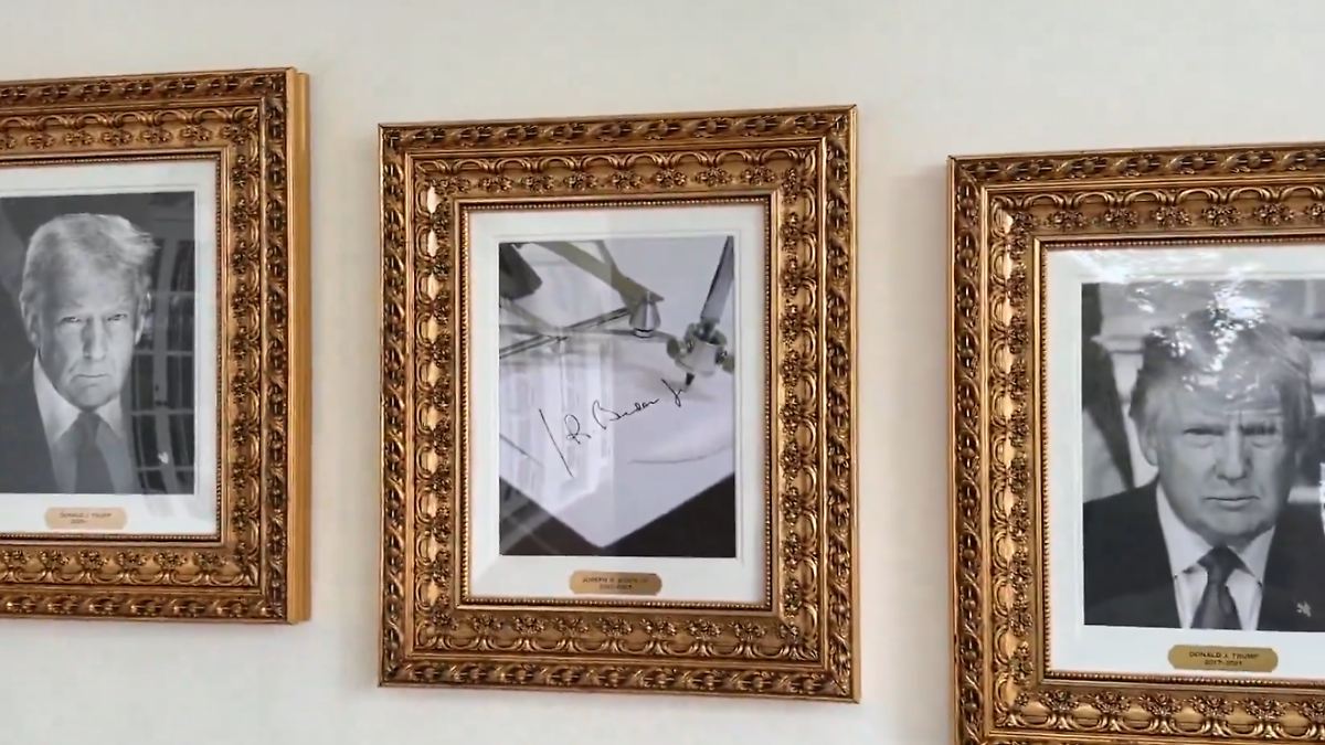 Trump ersetzt Biden-Porträt durch Foto eines Automaten