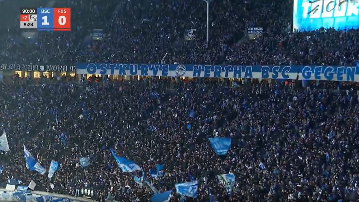 Hertha-Block bebt nach Last-Minute-Siegtreffer Hertha-Block bebt nach Last-Minute-Siegtreffer
