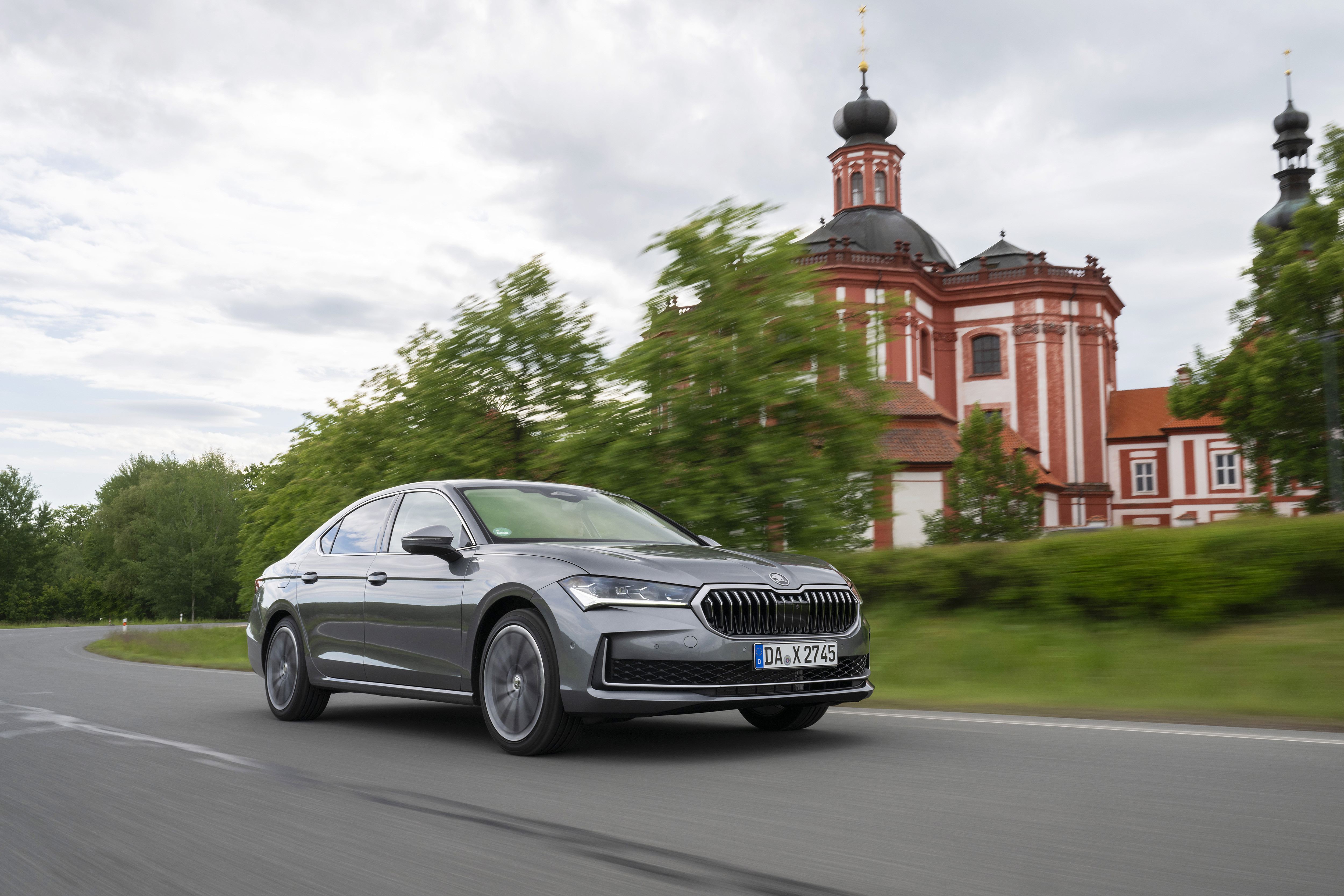 The Skoda Superb iV boasts a spacious interior and a practical hatchback trunk.