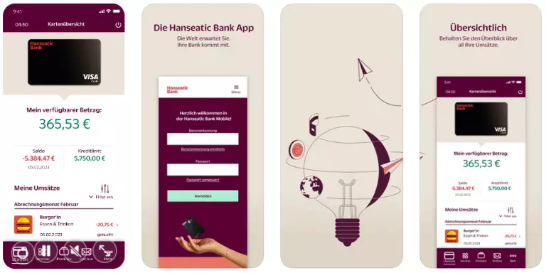 Deutschland kreditkarte classic Hanseatic Bank Mobile App