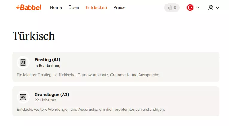 Babbel Türkisch