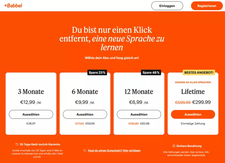 babbel Preise