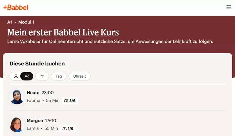 babbel live franzÃÂösisch
