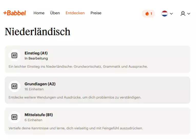 babbel niederländisch kurse