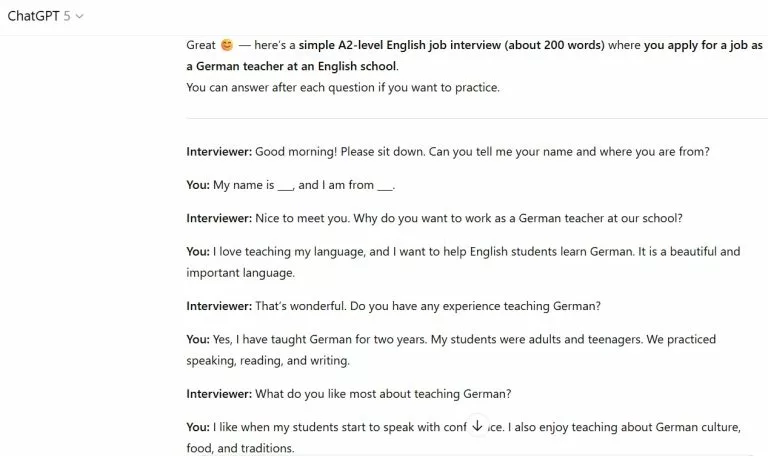 englisch mit chatgpt lernen