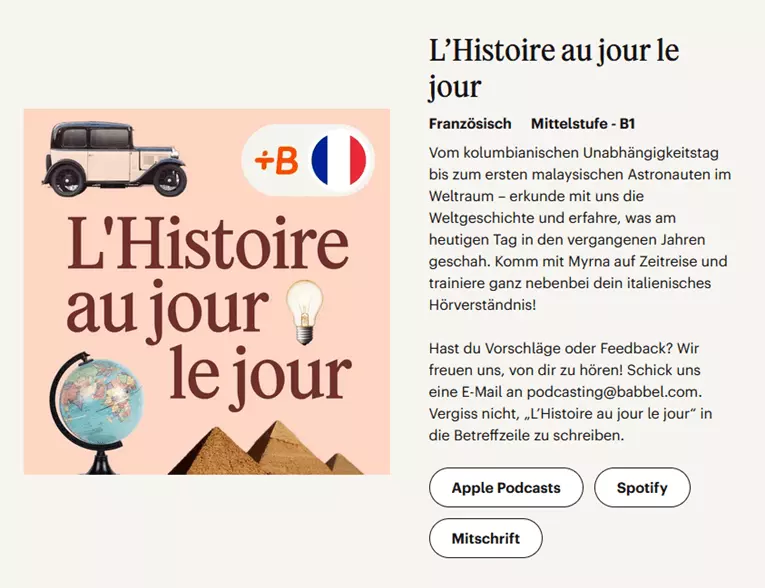 franzÃÂösisch babbel podcast