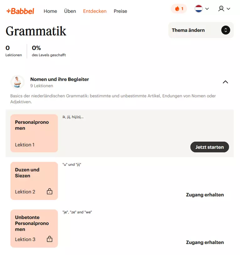 niederländisch babbel grammatik