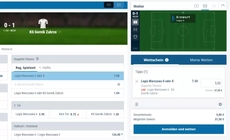 Sportingbet Live-Wetten