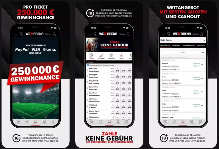 Wettarena App test