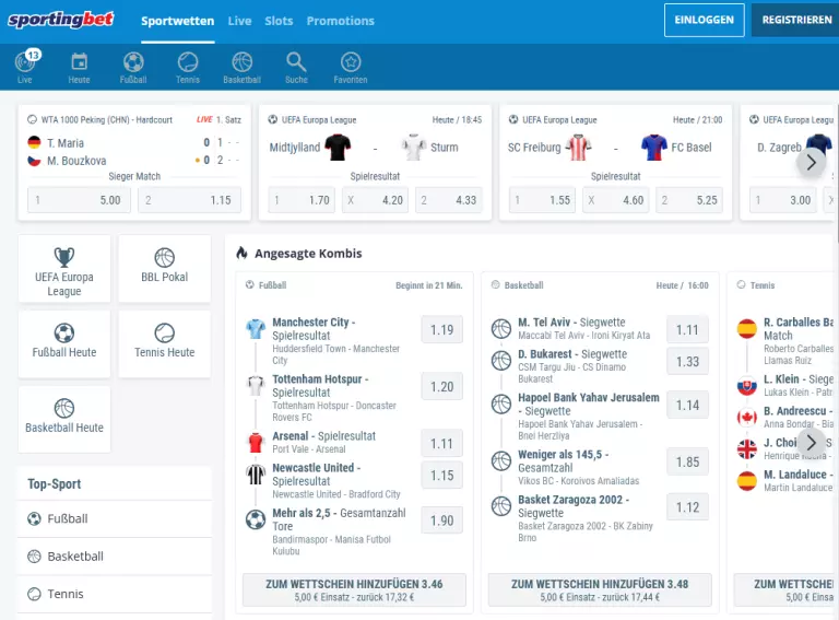 sportingbet Wettmärkte