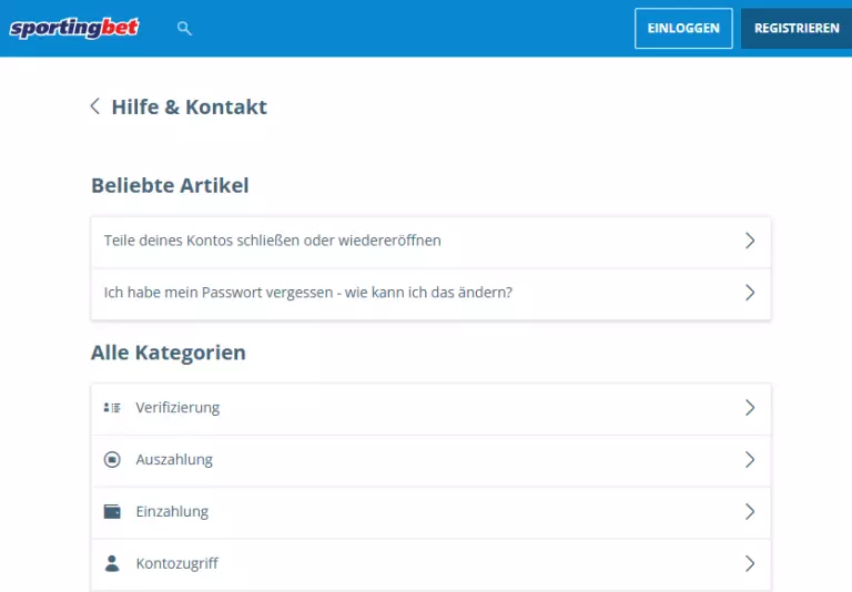 sportingbet kontakt