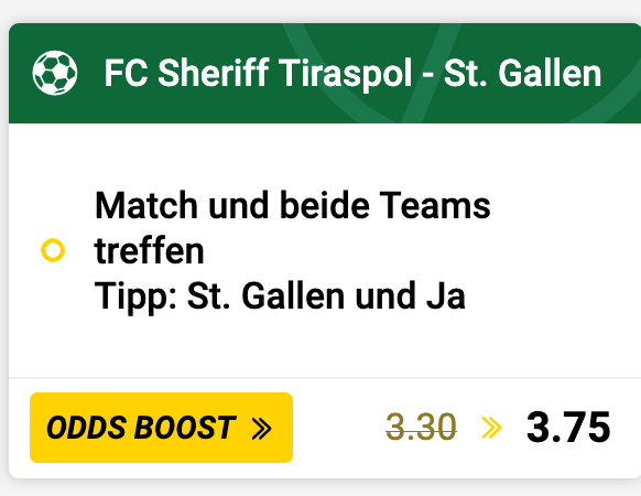Sheriff Tiraspol – FC St. Gallen