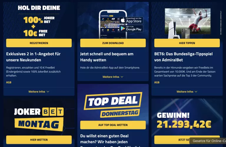 Admiralbet extras