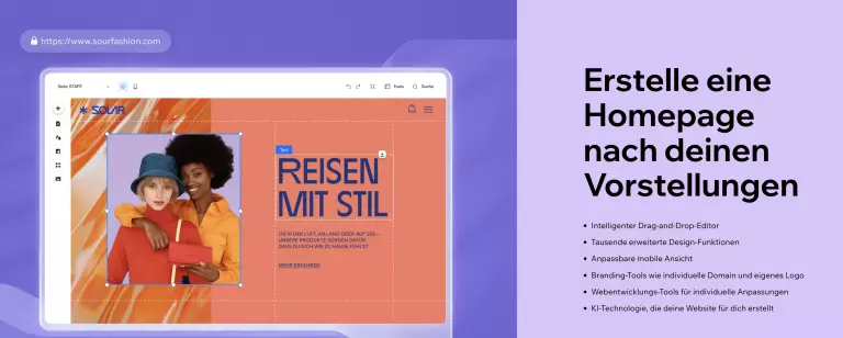 Screenshot der Website von Wix mit der Vorstellung des Editors. Die Wix Erfahrungen hinsichtlich des Editors sind hervorragend.