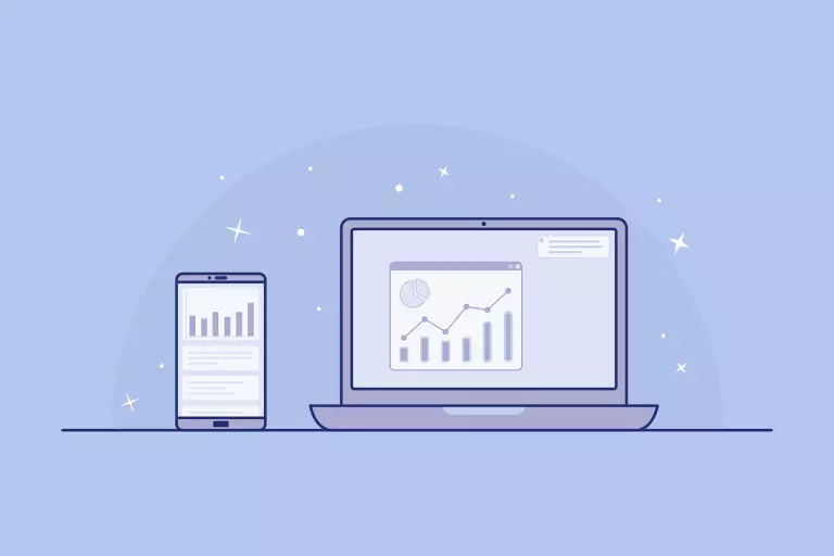Es gibt einen Laptop und einen Telefonbildschirm. In unserem Artikel zeigen wir Dir Schritt für Schritt, wie Du Deine eigene Website mit IONOS erstellen kannst