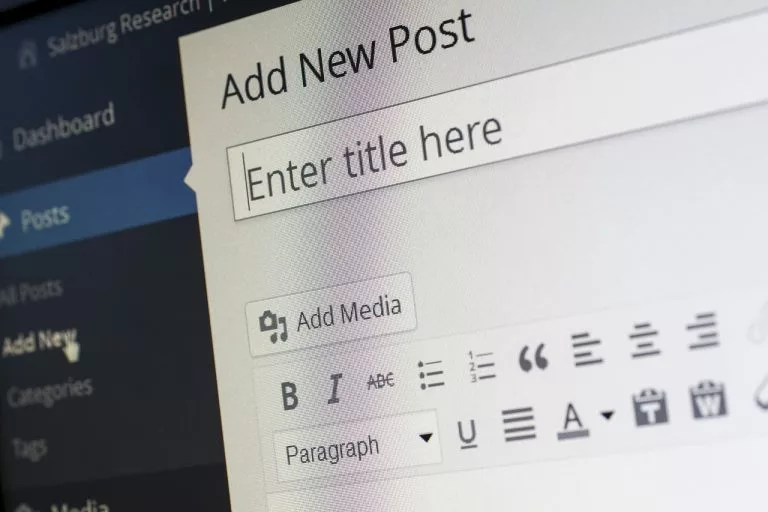 WordPress Blog Post, New Blog Post