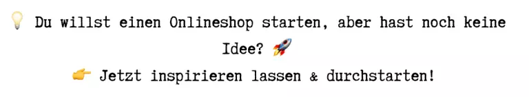 Onlineshop Ideen