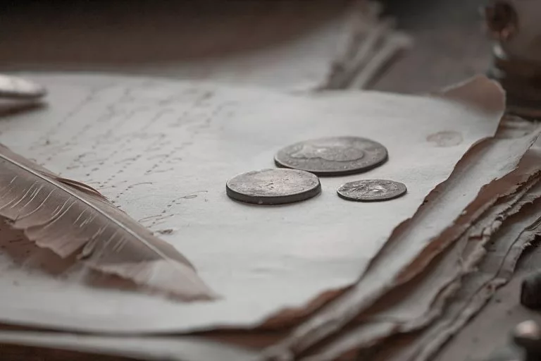 Ein Papier mit einer Feder und ein wenig Geld auf dem Papier. Hier erklären wir alles zum Thema Blog Monetarisieren