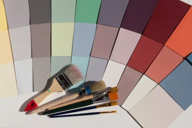 Farbmuster, Pinsel, Farbpalette
